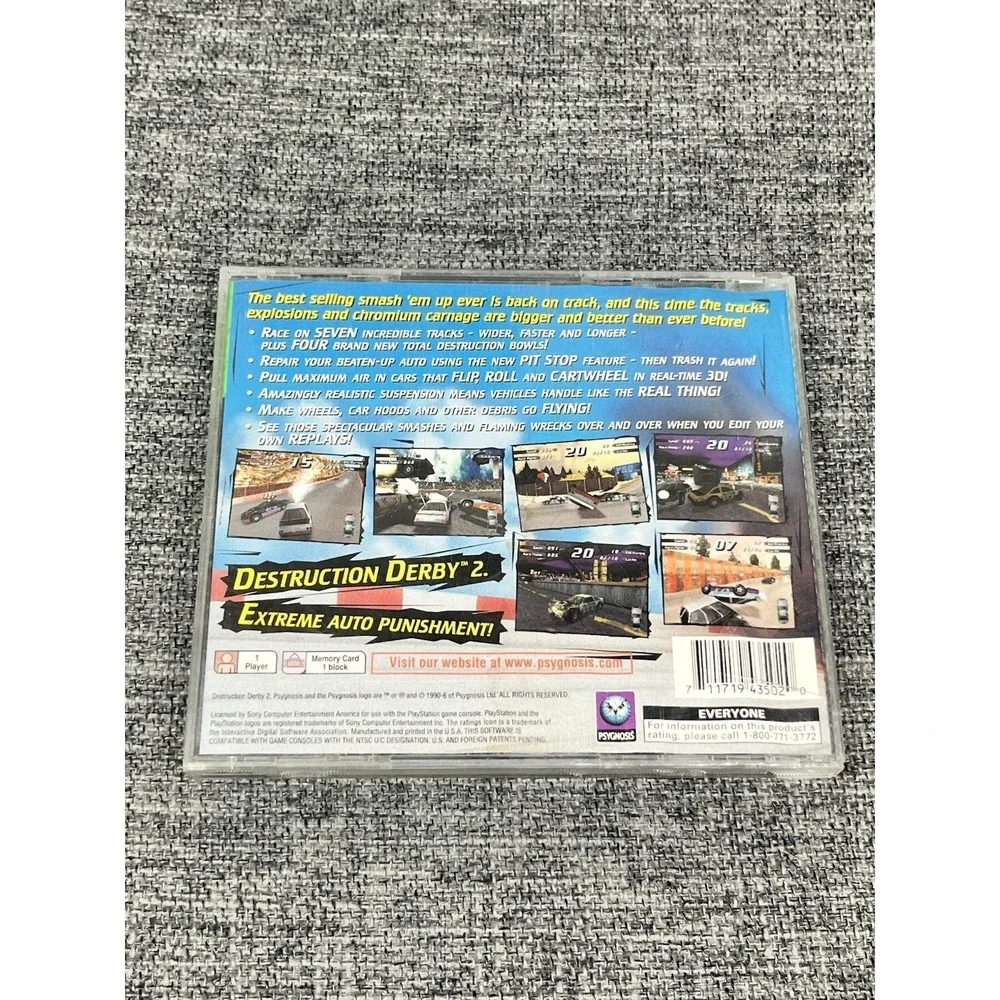Destruction Derby 2 (Sony PlayStation 1 PS1, 1996) Black Label Untested CIB
